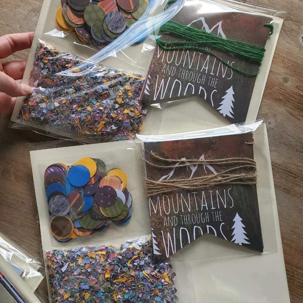 Mountain Banner Set | Camping Theme, Adventure Awaits Baby Shower Decorations